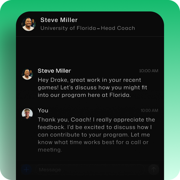 Engage with programs actively recruiting and find your next team — all within the app.