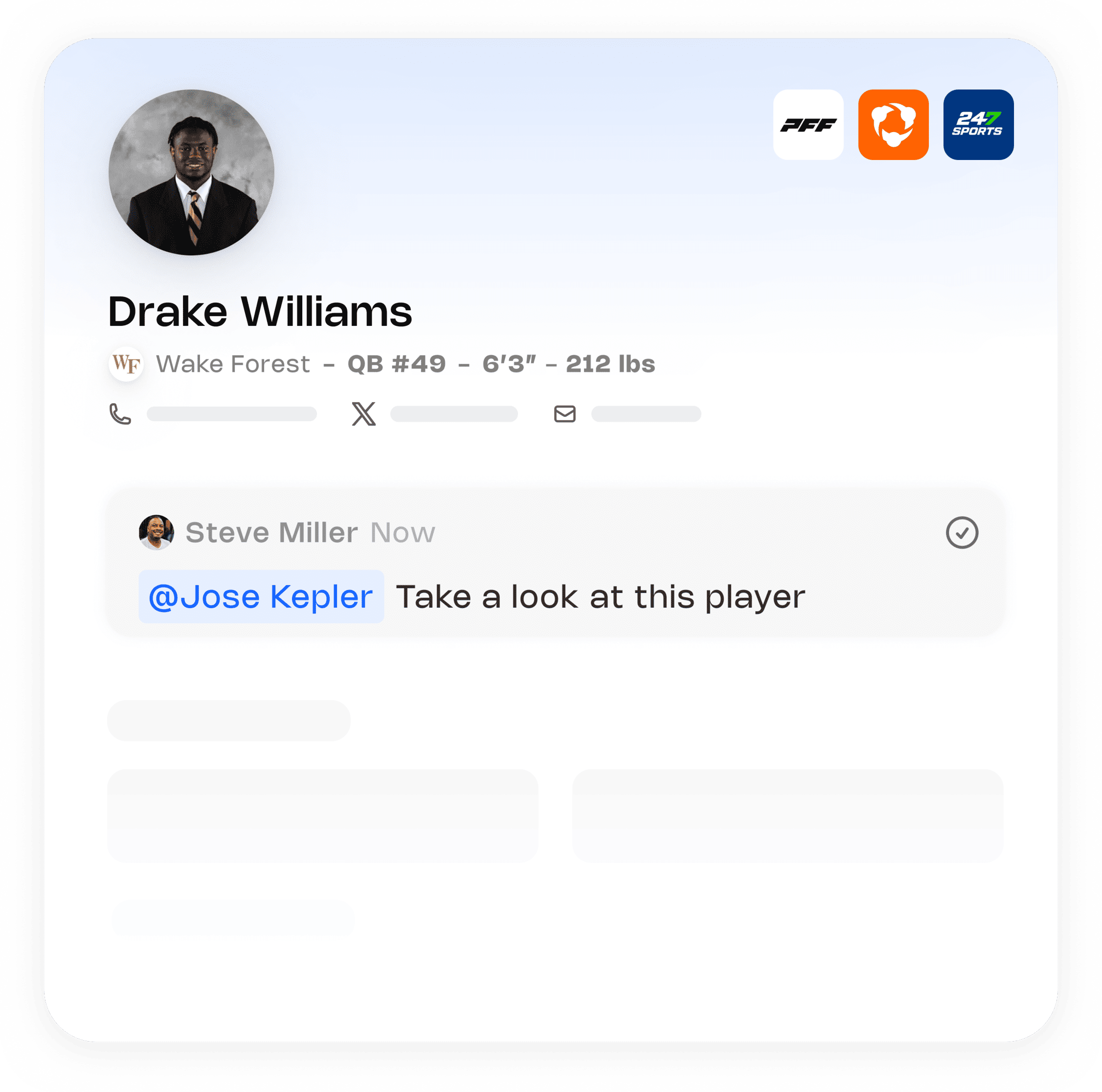 Keep your team in sync with shared notes, flagged prospects, and real-time updates to streamline the transfer recruitment process.